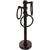  Vanity Top 3 Towel Ring Guest Towel Holder with Groovy Accents, Antique Copper