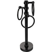  Vanity Top 3 Towel Ring Guest Towel Holder with Groovy Accents, Oil Rubbed Bronze