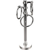  Vanity Top 3 Towel Ring Guest Towel Holder with Groovy Accents, Polished Chrome