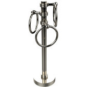  Vanity Top 3 Towel Ring Guest Towel Holder with Groovy Accents, Polished Nickel