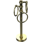  Vanity Top 3 Towel Ring Guest Towel Holder with Groovy Accents, Satin Brass