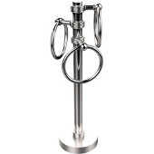  Vanity Top 3 Towel Ring Guest Towel Holder with Groovy Accents, Satin Chrome