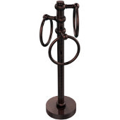  Vanity Top 3 Towel Ring Guest Towel Holder with Twisted Accents, Antique Copper