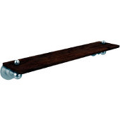  Astor Place Collection 22 Inch Solid IPE Ironwood Shelf, Satin Chrome