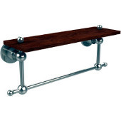 Astor Place Collection 16 Inch Solid IPE Ironwood Shelf with Integrated Towel Bar, Polished Nickel