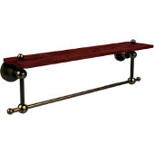  Astor Place Collection 22 Inch Solid IPE Ironwood Shelf with Integrated Towel Bar, Brushed Bronze