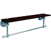  Astor Place Collection 22 Inch Solid IPE Ironwood Shelf with Integrated Towel Bar, Polished Chrome