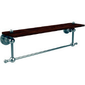  Astor Place Collection 22 Inch Solid IPE Ironwood Shelf with Integrated Towel Bar, Polished Nickel