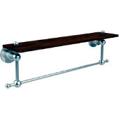  Astor Place Collection 22 Inch Solid IPE Ironwood Shelf with Integrated Towel Bar, Satin Chrome