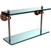  Astor Place Collection 16'' Double Glass Shelf, Premium Finish, Polished Nickel