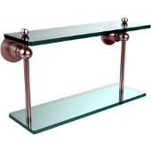  Astor Place Collection 16'' Double Glass Shelf, Premium Finish, Satin Chrome