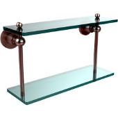  Astor Place Collection 16'' Double Glass Shelf, Premium Finish, Satin Nickel