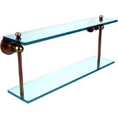  Astor Place Collection 22'' Double Glass Shelf, Premium Finish, Satin Brass