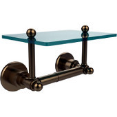  Astor Place Collection Two Post Toilet Tissue Holder with Glass Shelf, Brushed Bronze