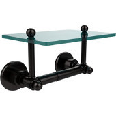  Astor Place Collection Two Post Toilet Tissue Holder with Glass Shelf, Oil Rubbed Bronze