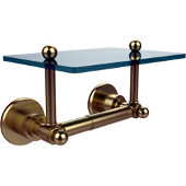  Astor Place Collection Two Post Toilet Tissue Holder with Glass Shelf, Satin Brass