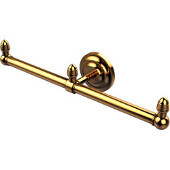  Que New Collection 2 Arm Guest Towel Holder, Polished Brass