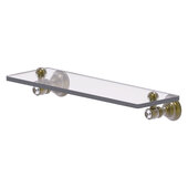  Carolina Crystal Collection 16'' Glass Shelf in Antique Brass, 16'' W x 5-9/16'' D x 2-3/8'' H