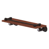  Carolina Crystal Collection 16'' Wood Shelf with Gallery Rail in Oil Rubbed Bronze, 16'' W x 5-9/16'' D x 3-5/16'' H