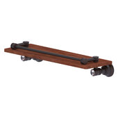  Carolina Crystal Collection 16'' Wood Shelf with Gallery Rail in Venetian Bronze, 16'' W x 5-9/16'' D x 3-5/16'' H