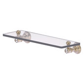  Carolina Crystal Collection 16'' Glass Shelf in Antique Pewter, 16'' W x 5-9/16'' D x 2-3/8'' H