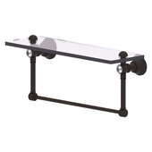  Carolina Crystal Collection 16'' Glass Shelf with Integrated Towel Bar in Oil Rubbed Bronze, 16'' W x 5-9/16'' D x 7'' H