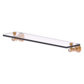  Carolina Crystal Collection 22'' Glass Shelf in Brushed Bronze, 22'' W x 5-9/16'' D x 2-3/8'' H