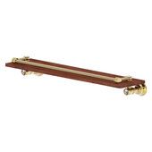  Carolina Crystal Collection 22'' Wood Shelf with Gallery Rail in Unlacquered Brass, 22'' W x 5-9/16'' D x 3-5/16'' H