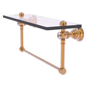  Carolina Crystal Collection 22'' Glass Shelf with Integrated Towel Bar in Brushed Bronze, 22'' W x 5-9/16'' D x 7'' H