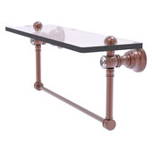  Carolina Crystal Collection 22'' Glass Shelf with Integrated Towel Bar in Antique Copper, 22'' W x 5-9/16'' D x 7'' H