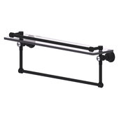 Carolina Crystal Collection 22'' Gallery Glass Shelf with Towel Bar in Matte Black, 22'' W x 5-9/16'' D x 7-3/8'' H