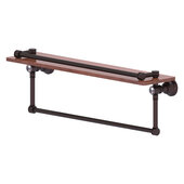 Carolina Crystal Collection 22'' Gallery Wood Shelf with Towel Bar in Antique Bronze, 22'' W x 5-9/16'' D x 7-3/8'' H
