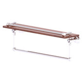  Carolina Crystal Collection 22'' Gallery Wood Shelf with Towel Bar in Polished Chrome, 22'' W x 5-9/16'' D x 7-3/8'' H