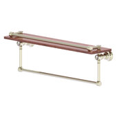  Carolina Crystal Collection 22'' Gallery Wood Shelf with Towel Bar in Polished Nickel, 22'' W x 5-9/16'' D x 7-3/8'' H