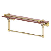  Carolina Crystal Collection 22'' Gallery Wood Shelf with Towel Bar in Satin Brass, 22'' W x 5-9/16'' D x 7-3/8'' H