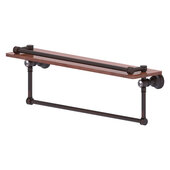  Carolina Crystal Collection 22'' Gallery Wood Shelf with Towel Bar in Venetian Bronze, 22'' W x 5-9/16'' D x 7-3/8'' H