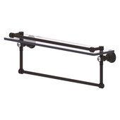  Carolina Crystal Collection 22'' Gallery Glass Shelf with Towel Bar in Oil Rubbed Bronze, 22'' W x 5-9/16'' D x 7-3/8'' H