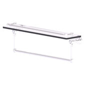  Carolina Crystal Collection 22'' Gallery Glass Shelf with Towel Bar in Polished Chrome, 22'' W x 5-9/16'' D x 7-3/8'' H