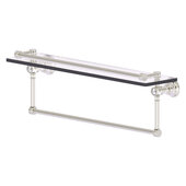  Carolina Crystal Collection 22'' Gallery Glass Shelf with Towel Bar in Satin Nickel, 22'' W x 5-9/16'' D x 7-3/8'' H
