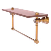  Carolina Crystal Collection 22'' Wood Shelf with Integrated Towel Bar in Brushed Bronze, 22'' W x 5-9/16'' D x 7'' H