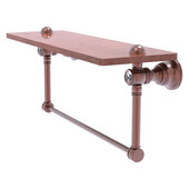  Carolina Crystal Collection 22'' Wood Shelf with Integrated Towel Bar in Antique Copper, 22'' W x 5-9/16'' D x 7'' H