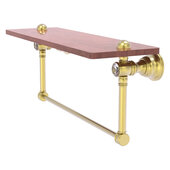  Carolina Crystal Collection 22'' Wood Shelf with Integrated Towel Bar in Satin Brass, 22'' W x 5-9/16'' D x 7'' H