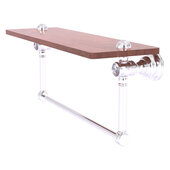  Carolina Crystal Collection 22'' Wood Shelf with Integrated Towel Bar in Satin Chrome, 22'' W x 5-9/16'' D x 7'' H