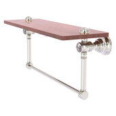  Carolina Crystal Collection 22'' Wood Shelf with Integrated Towel Bar in Satin Nickel, 22'' W x 5-9/16'' D x 7'' H