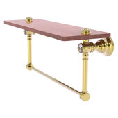  Carolina Crystal Collection 22'' Wood Shelf with Integrated Towel Bar in Unlacquered Brass, 22'' W x 5-9/16'' D x 7'' H