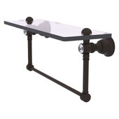  Carolina Crystal Collection 22'' Glass Shelf with Integrated Towel Bar in Oil Rubbed Bronze, 22'' W x 5-9/16'' D x 7'' H