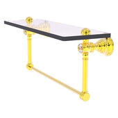  Carolina Crystal Collection 22'' Glass Shelf with Integrated Towel Bar in Polished Brass, 22'' W x 5-9/16'' D x 7'' H