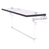  Carolina Crystal Collection 22'' Glass Shelf with Integrated Towel Bar in Polished Chrome, 22'' W x 5-9/16'' D x 7'' H