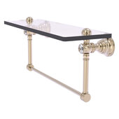  Carolina Crystal Collection 22'' Glass Shelf with Integrated Towel Bar in Antique Pewter, 22'' W x 5-9/16'' D x 7'' H