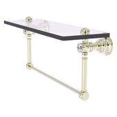  Carolina Crystal Collection 22'' Glass Shelf with Integrated Towel Bar in Polished Nickel, 22'' W x 5-9/16'' D x 7'' H